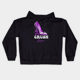 Crush Lupus Warrior Lupus Awareness Month Purple Kids Hoodie